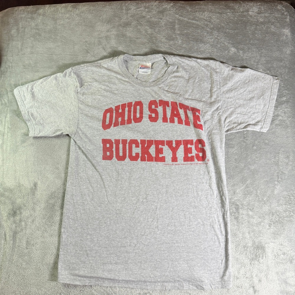 VTG Ohio State Buckeyes Gray Hanes Heavyweight T Shirt Adult M - Picture 2 of 11